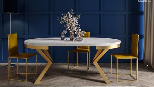 Stół do jadalni - rozkładany, okrągły, laminowany Stół do jadalni - rozkładany, okrągły, laminowany