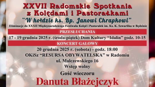 Świąteczna magia w Radomiu – XXVII Radomskie Spotkania z Kolędami i Pastorałkami już w grudniu! Świąteczna magia w Radomiu – XXVII Radomskie Spotkania z Kolędami i Pastorałkami już w grudniu!