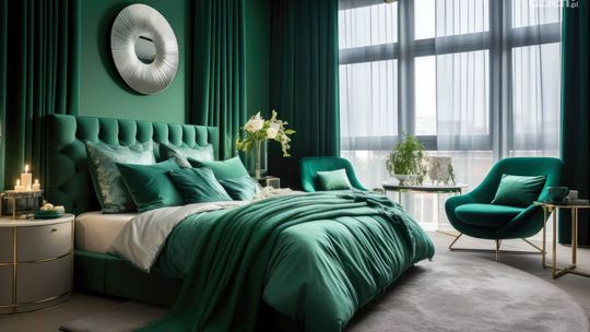 Szmaragdowy kolor w aranżacji domowego wnętrza