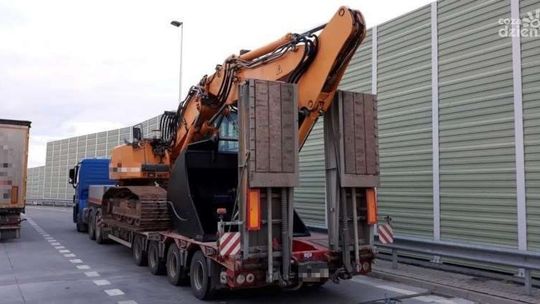 Transport ciężkiej koparki bez zezwolenia