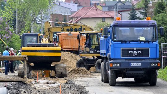 Trwa budowa ul.  Witkacego. Kanał odprowadzi wodę z obwodnicy