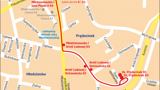 Ul. Jana Pawła i Młodzianowska. Tu otworzą, tam zamkną