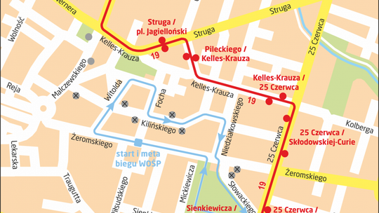 Utrudnienia i objazd podczas biegu WOŚP