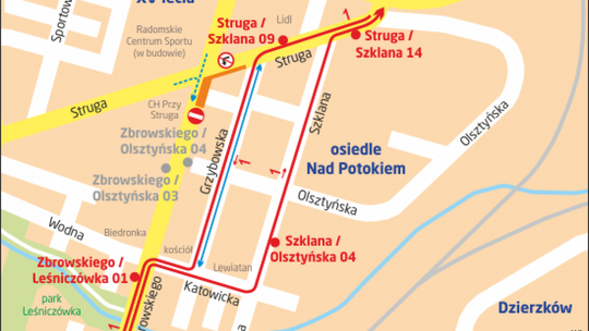 Uwaga! Objazdy odcinka ul. Zbrowskiego