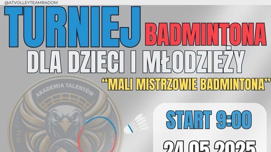 W sobotę w Radomiu turniej "Mali mistrzowie badmintona"