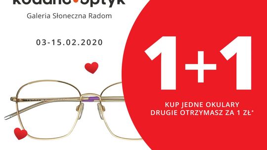 Walentynkowa promocja – drugie okulary za 1 zł !