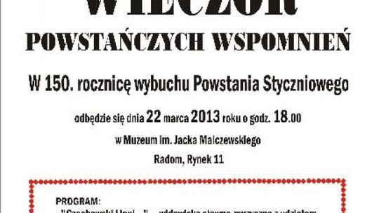 "Wieczór powstańczych wspomnień" w Muzeum im. J. Malczewskiego