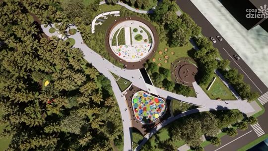 Wizualizacja zagospodarowania placu w Kozienicach