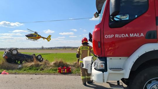 Wypadek w Rudzie Wielkiej. Śmigłowiec LPR w akcji