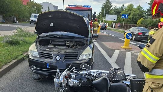 Wypadek z udziałem motocyklisty