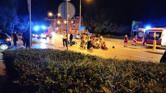Wypadek z udziałem motocyklisty na ul. Grzecznarowskiego