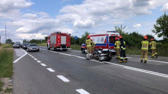 Wypadek z udziałem motocyklisty. Tworzą się korki