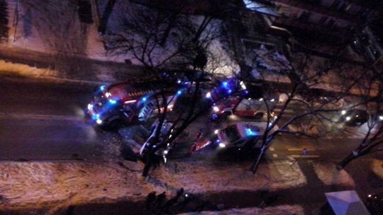 Wypadł z drogi. Skończył na drzewie