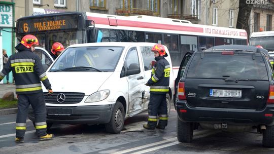 Zderzenie czterech aut na Okulickiego