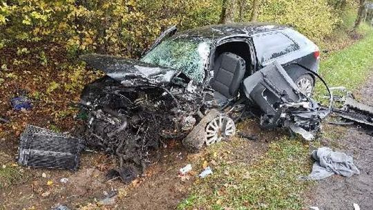 Zderzenie trzech aut w Zakrzewskiej Woli