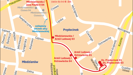 Zmiany w ruchu na Młodzianowskiej