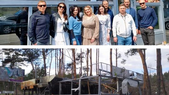 Zniszczony salon kratki.pl w Buczy