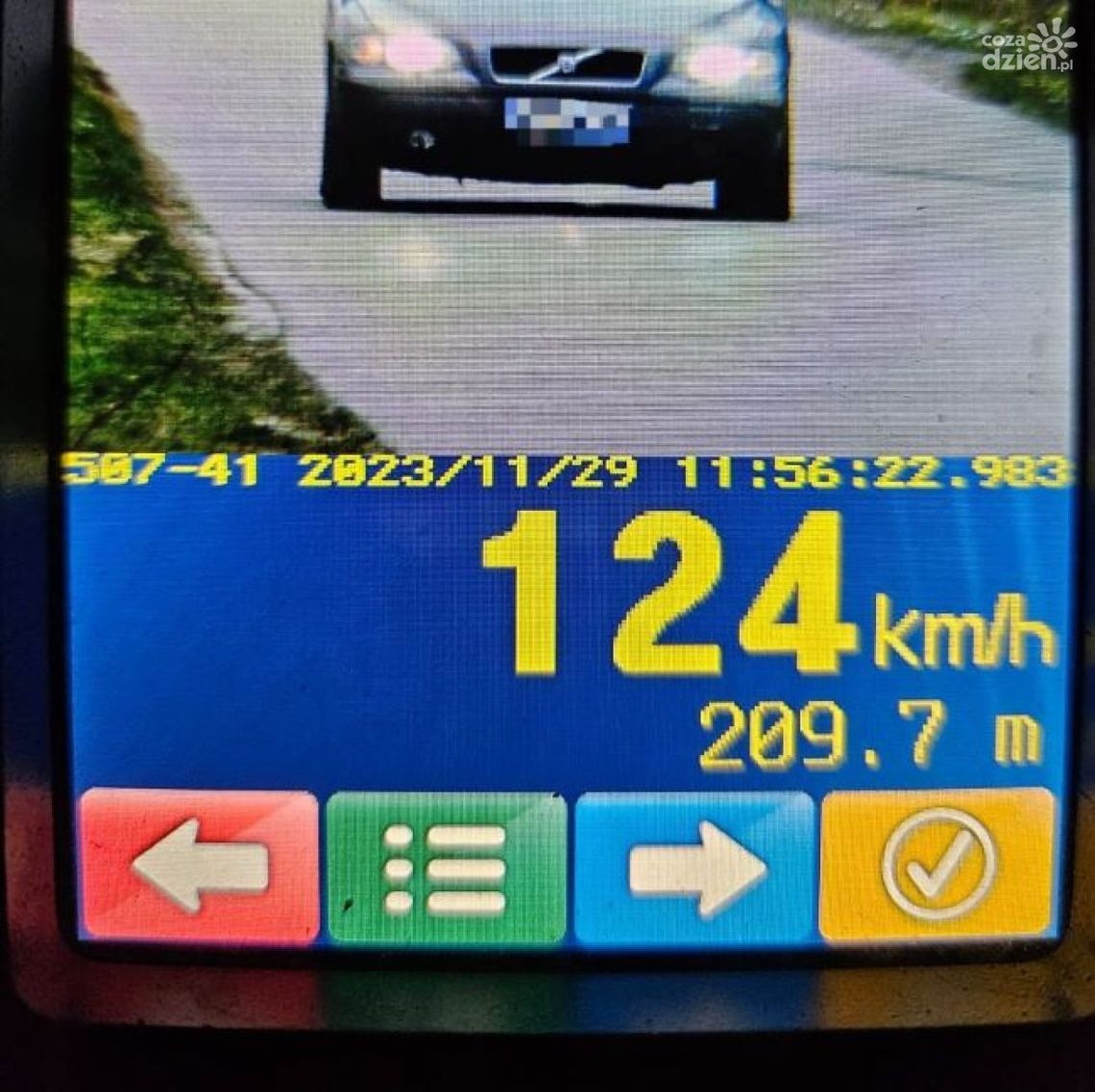 124 km/h w zabudowanym 124 km/h w zabudowanym