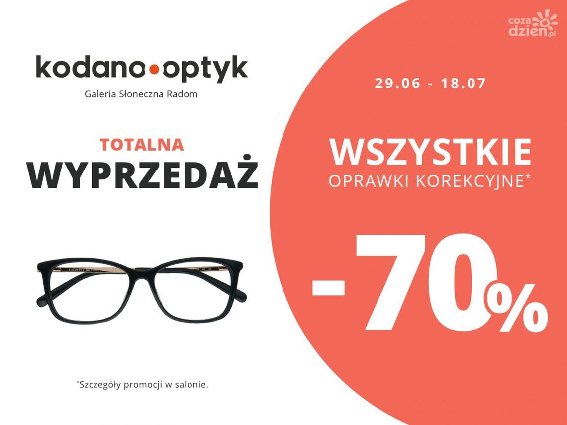70% rabatu na WSZYSTKIE oprawki w KODANO Optyk!