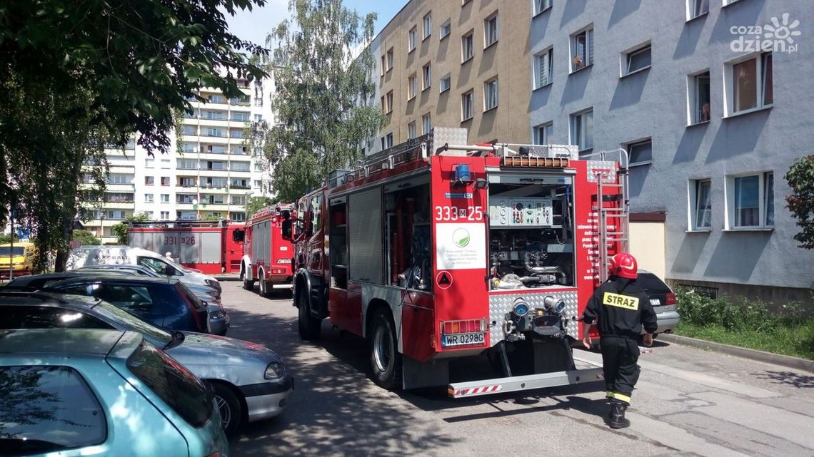 Akcja strażaków na ul. Świętokrzyskiej – film i zdjęcia