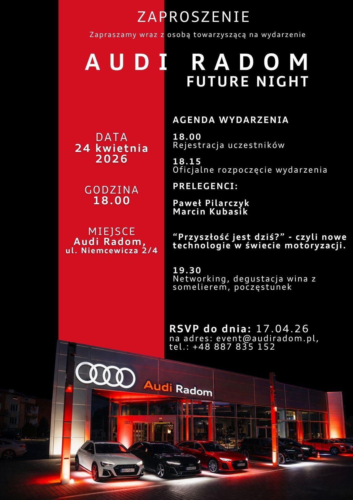 Audi Future Night w Radomiu: motoryzacja, która wyprzedza oczekiwania