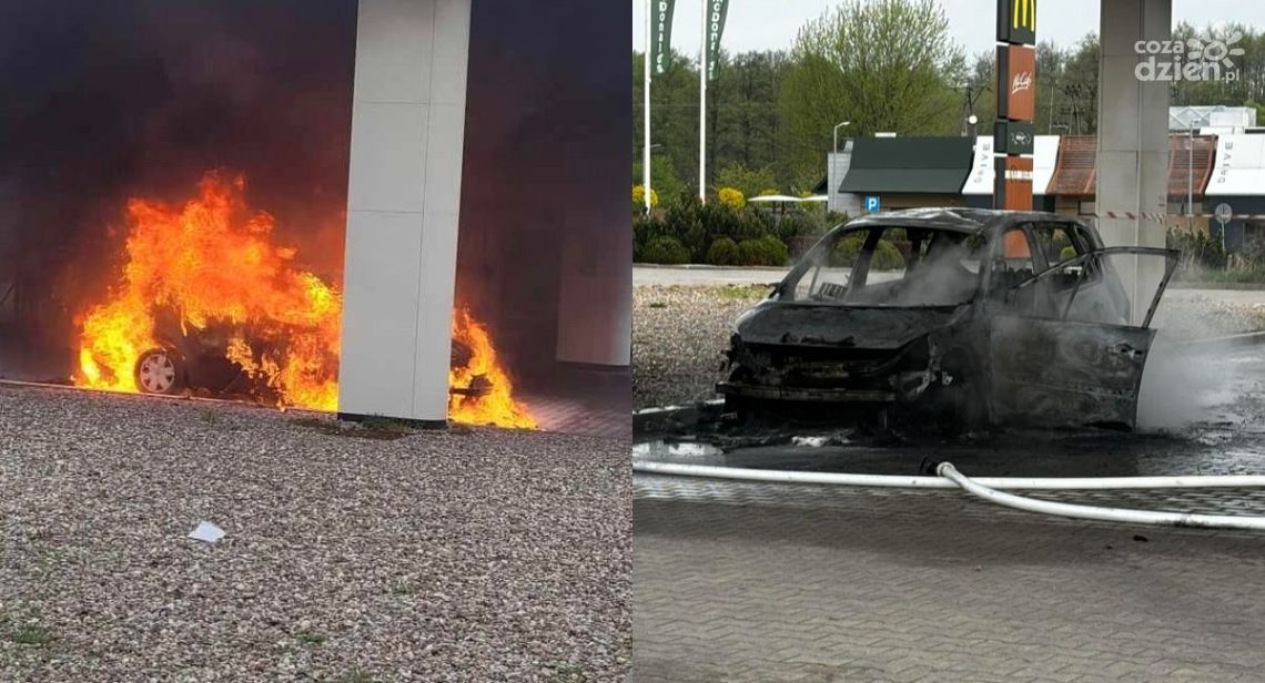 Auto zapaliło się w trakcie jazdy. Pojazd doszczętnie spłonął
