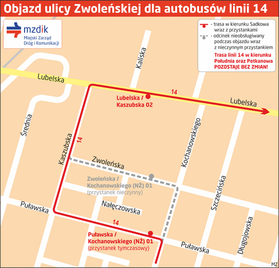 Awaria kanalizacji na Zwoleńskiej. Będą objazdy dla autobusów