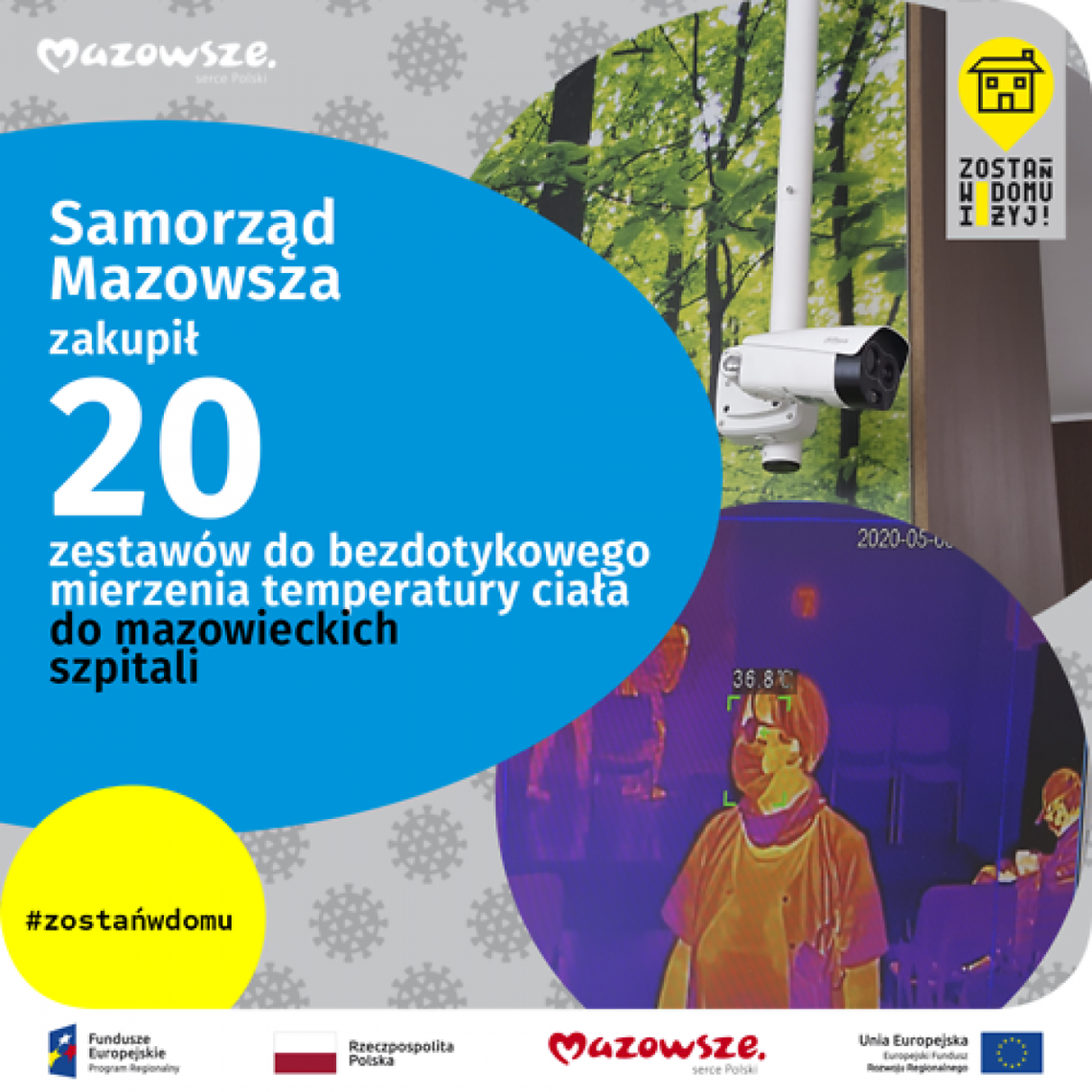 Bezdotykowy pomiar temperatury w 20 szpitalach na Mazowszu Bezdotykowy pomiar temperatury w 20 szpitalach na Mazowszu