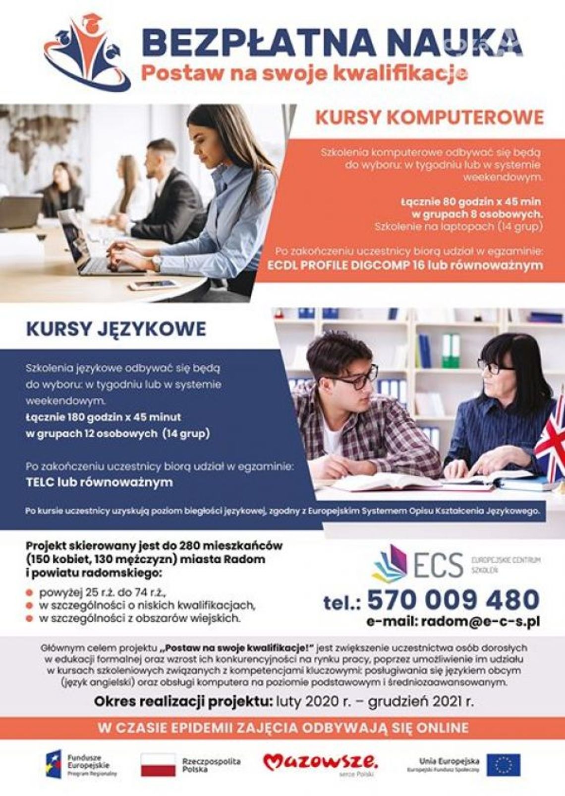 Bezpłatna nauka. Postaw na swoje kwalifikacje Bezpłatna nauka. Postaw na swoje kwalifikacje