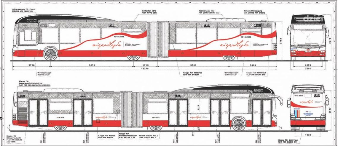Biało-czerwony autobus na 100-lecie niepodległości