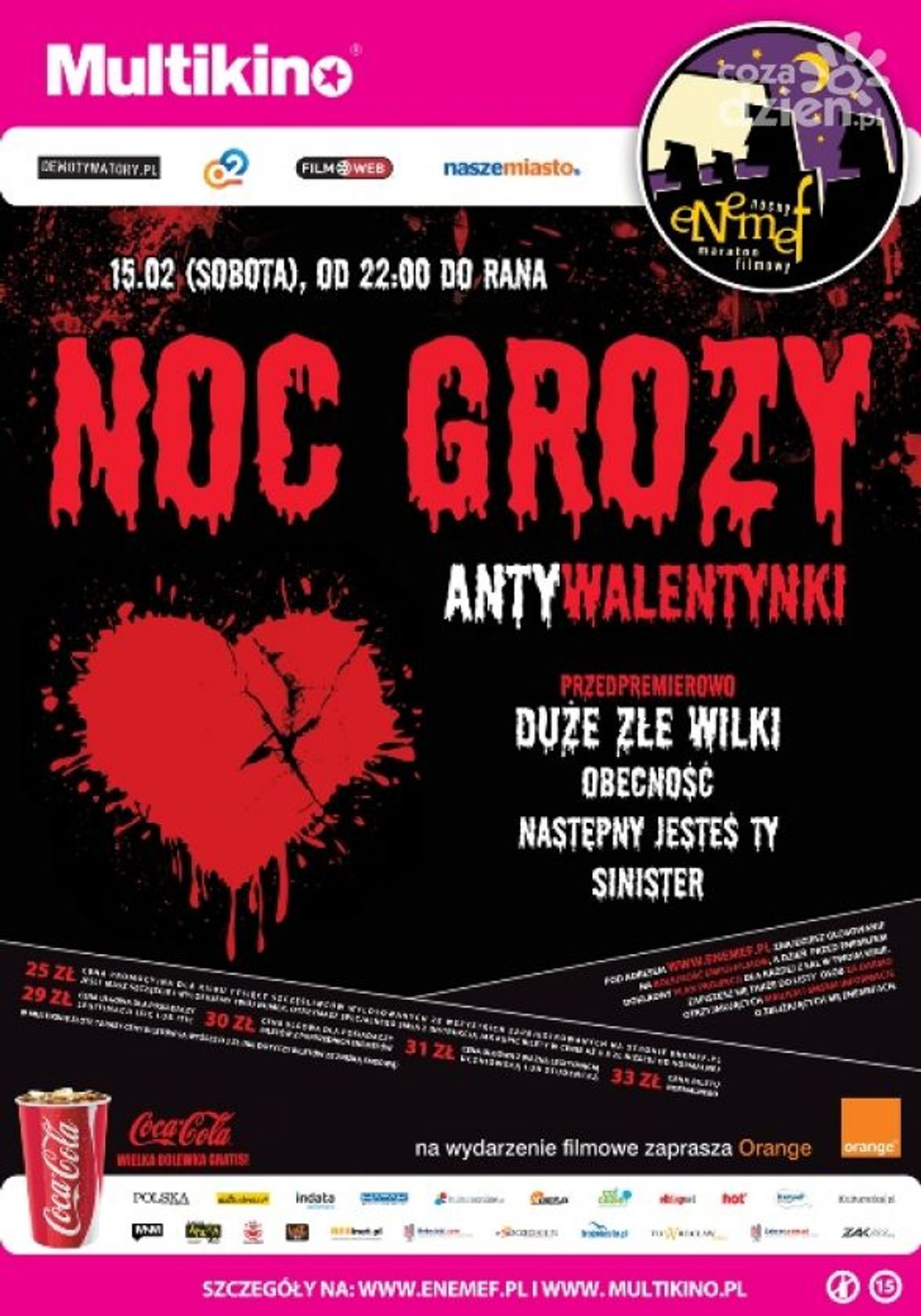 Bilety na antywalentynkową Noc Grozy - WYNIKI