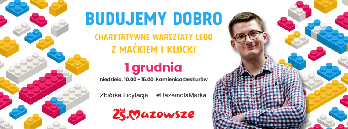 "Budujemy dobro" – charytatywne warsztaty LEGO z Maćkiem i Klocki w Kamienicy Deskurów 