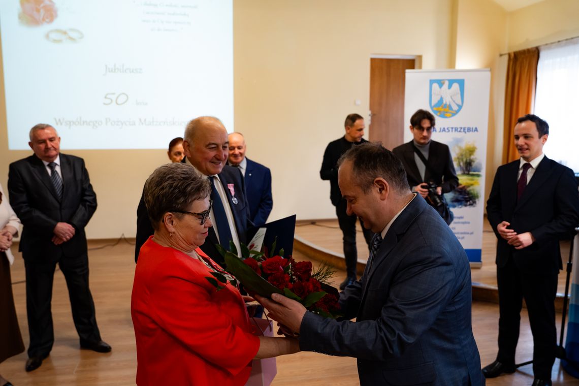 Ceremonia długoletniego pożycia małżeńskiego Złote Gody w gminie Jastrzębia Ceremonia długoletniego pożycia małżeńskiego Złote Gody w gminie Jastrzębia