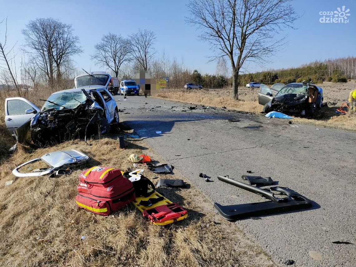 Czołowe zderzenie w Guzowie. W akcji LPR