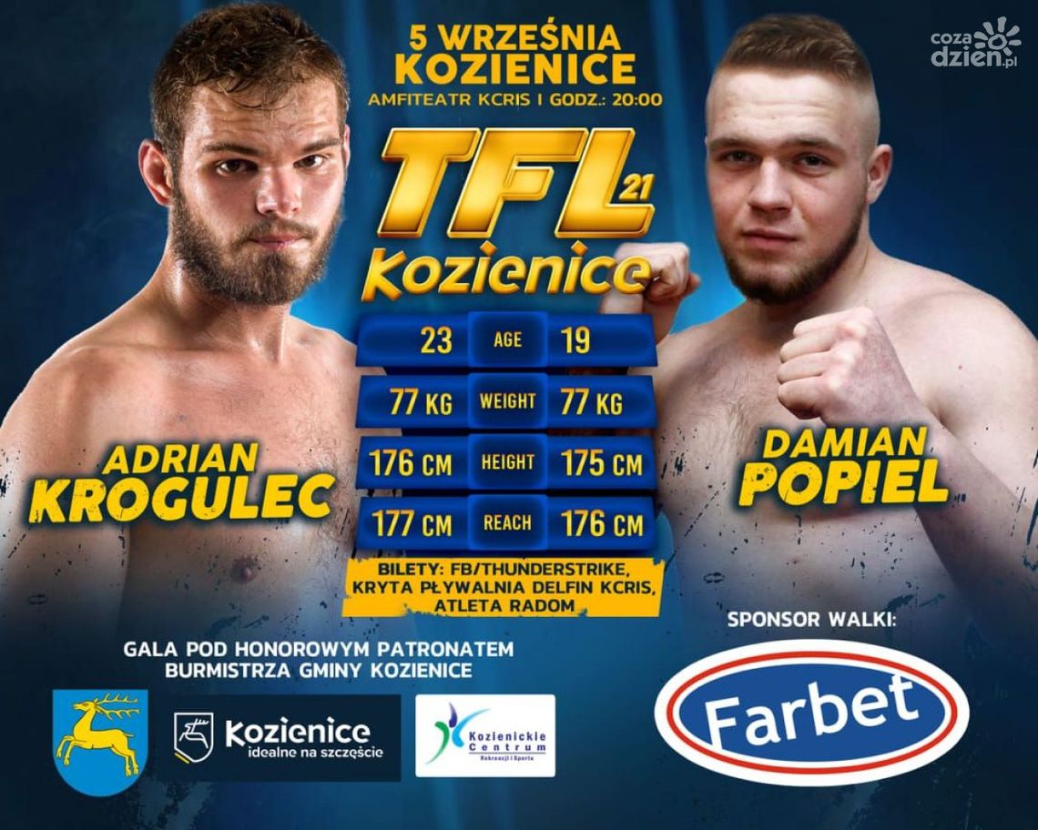Damian Popiel przeciwnikiem Adriana Krogulca podczas kozienickiej gali TFL