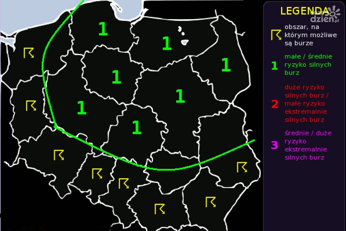 Do wieczora mogą występować burze z gradem