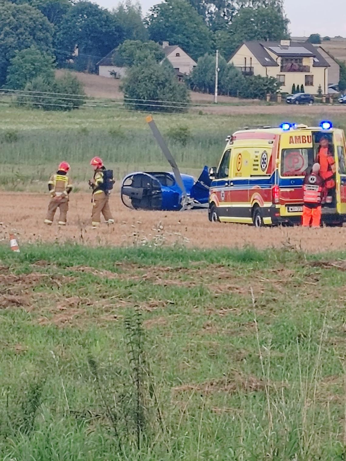 Dramatyczny wypadek śmigłowca w gminie Iłża