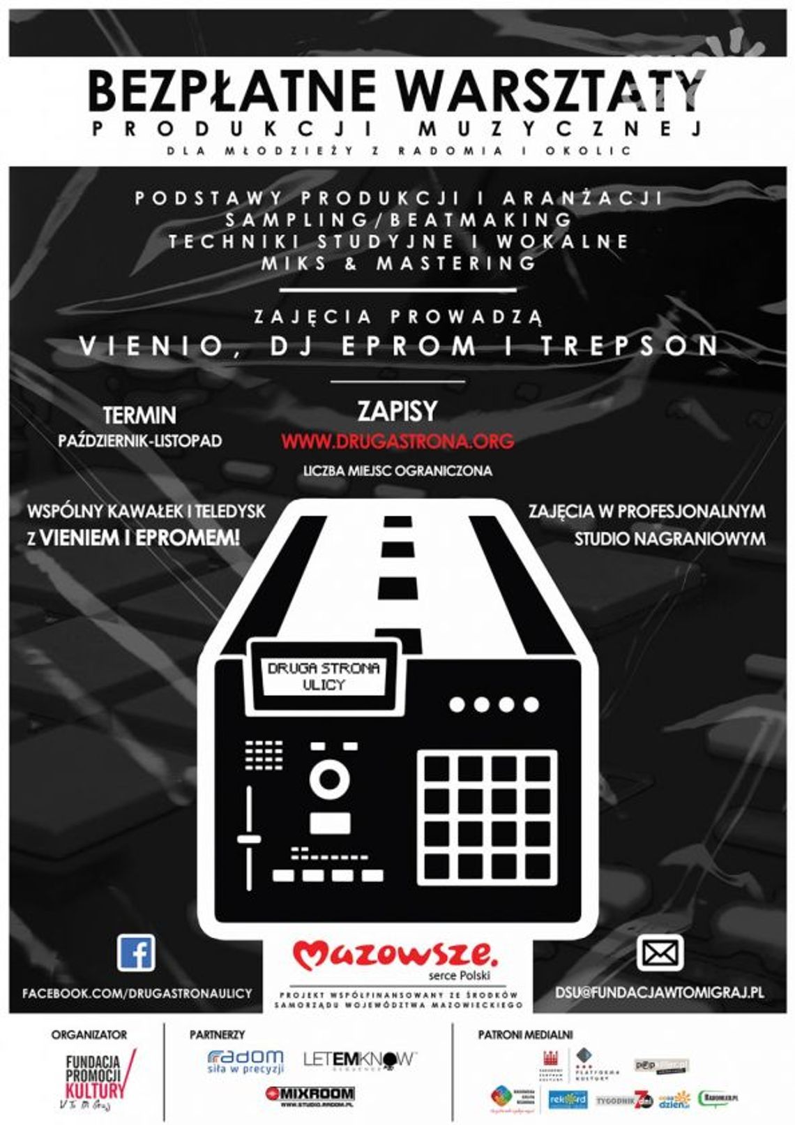 Druga Strona Ulicy – bezpłatne warsztaty produkcji muzycznej dla młodzieży