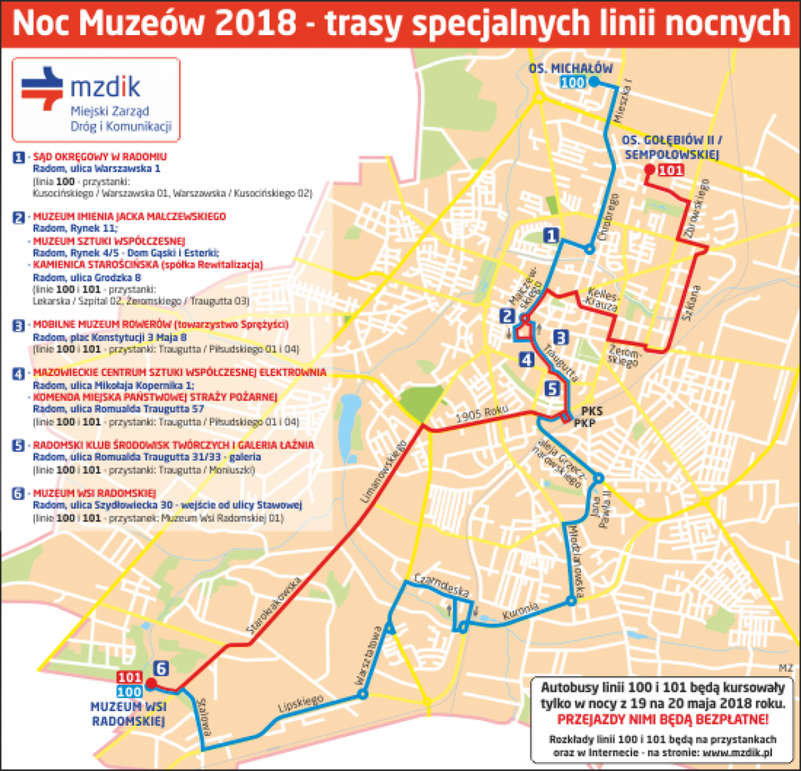 Dwie specjalne linie autobusowe na Noc Muzeów Dwie specjalne linie autobusowe na Noc Muzeów