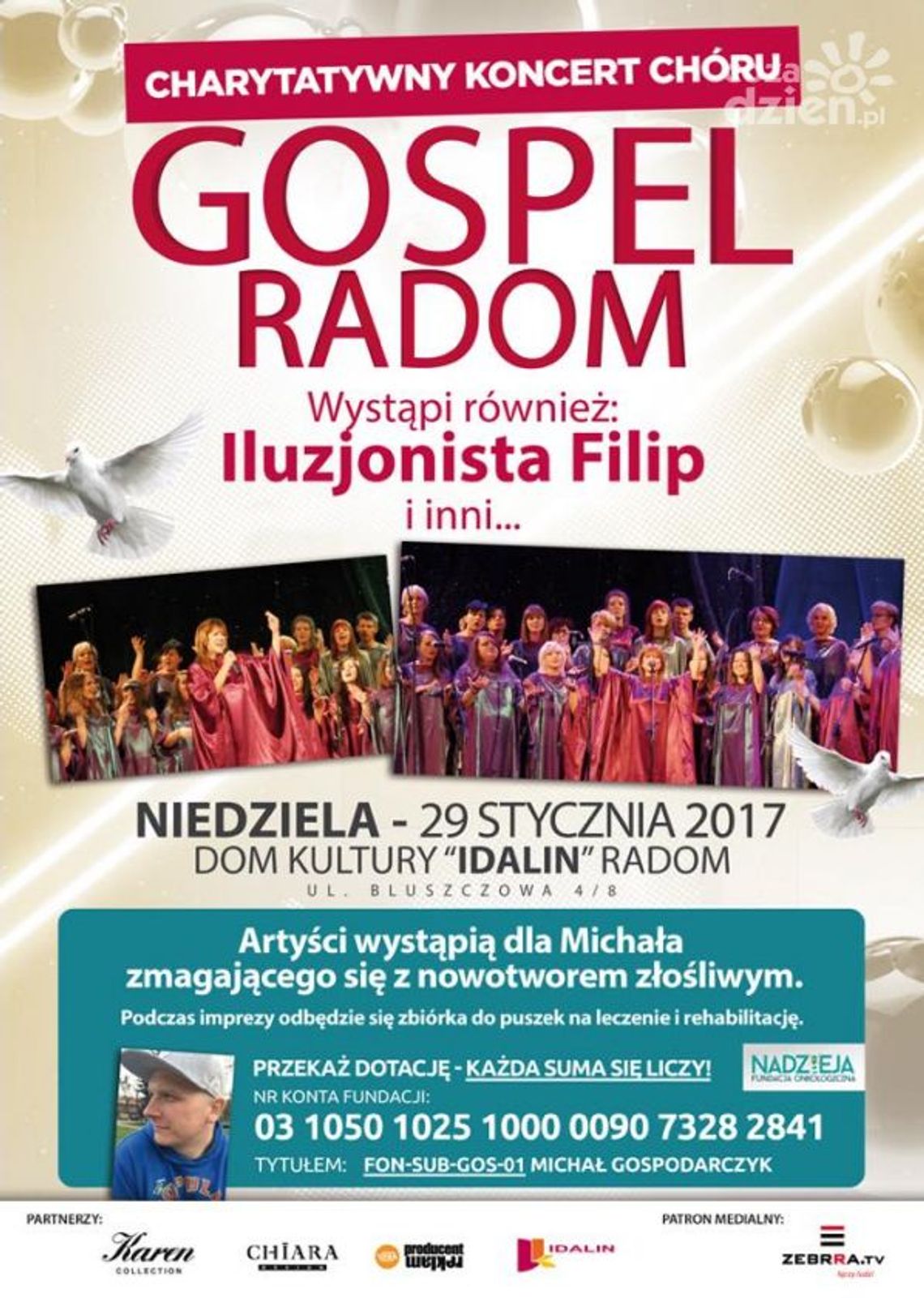 Gospel Radom i inni charytatywnie dla Michała