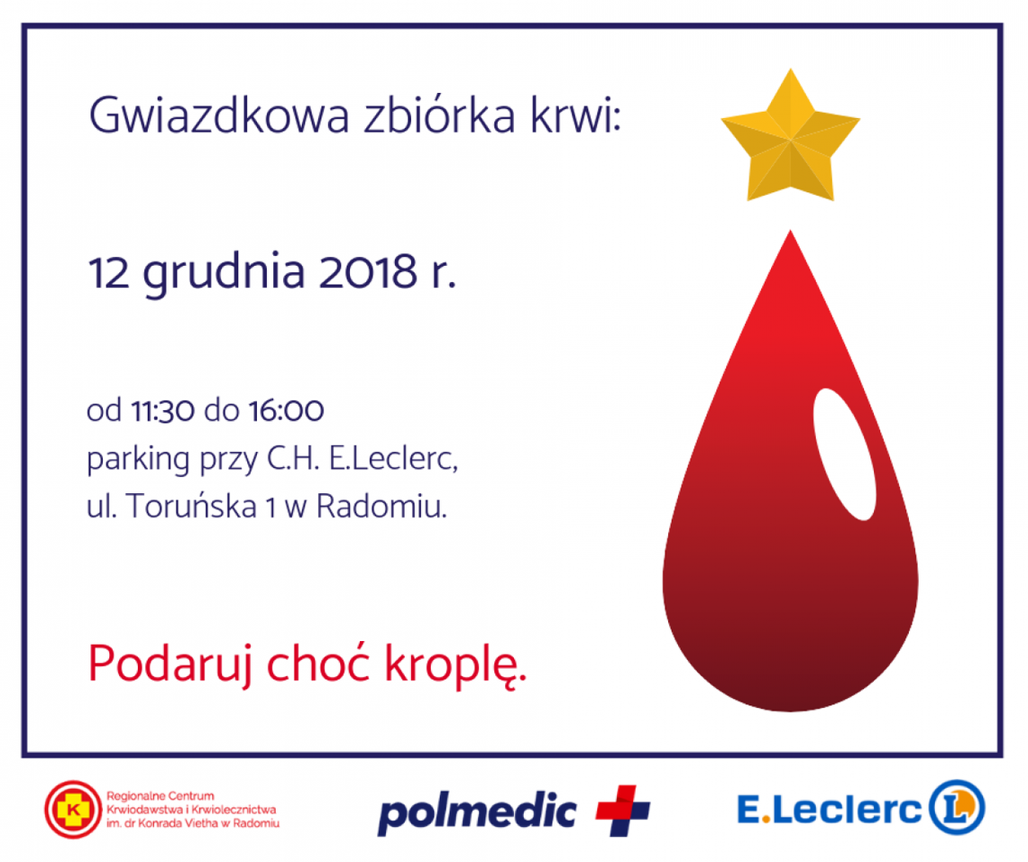 Gwiazdkowa zbiórka krwi już w środę