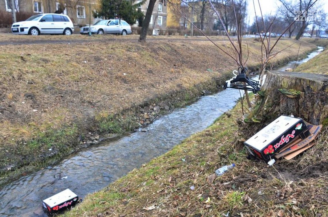 Handlarze notorycznie zaśmiecają potok Handlarze notorycznie zaśmiecają potok