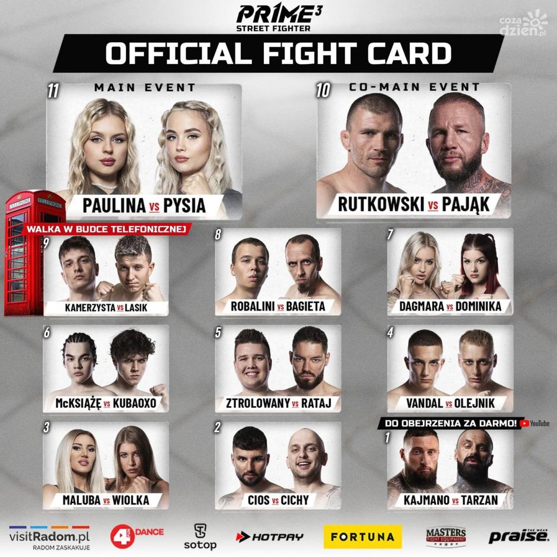 Historyczny Prime Show MMA 3 w Radomiu! Odbędzie się pojedynek w budce telefonicznej