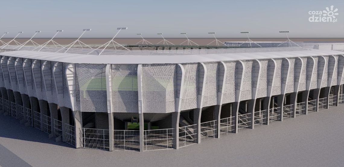Informacje. Projekt elewacji stadionu