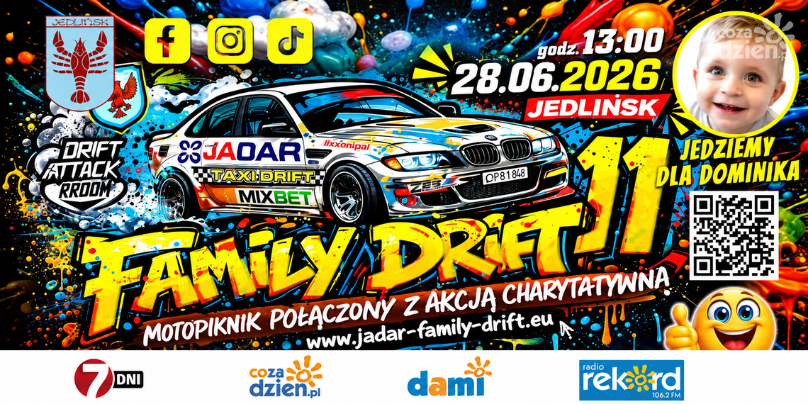 Jadar Family Drift 11 w Jedlińsku. MotoPiknik połączony z akcją charytatywną Jadar Family Drift 11 w Jedlińsku. MotoPiknik połączony z akcją charytatywną