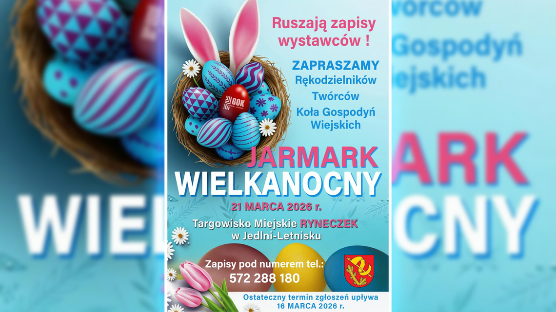 Jarmark Wielkanocny w Jedlni-Letnisku. Trwają zapisy wystawców Jarmark Wielkanocny w Jedlni-Letnisku. Trwają zapisy wystawców