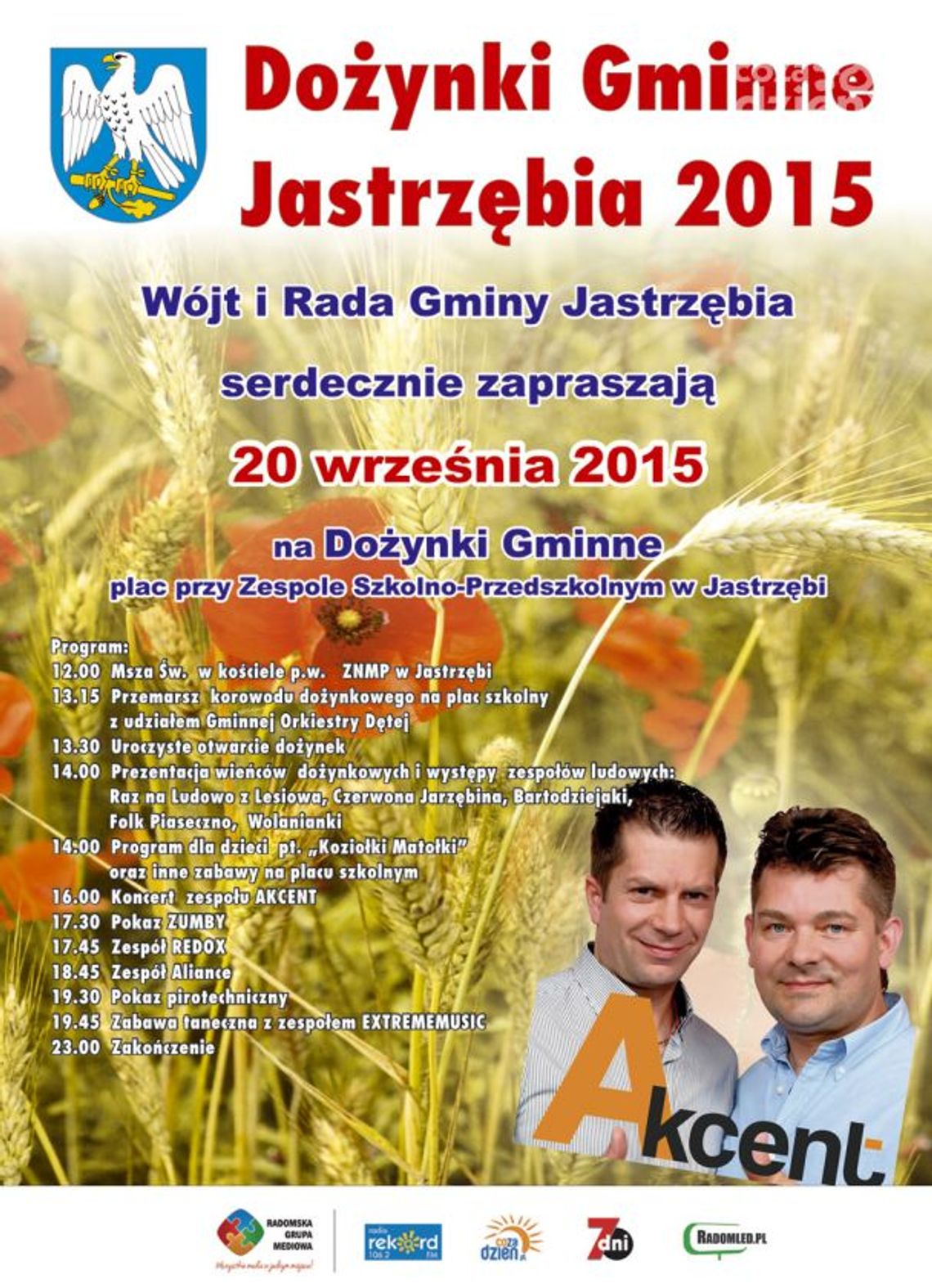 JASTRZĘBIA. AKCENT i Redox na dożynkach gminnych