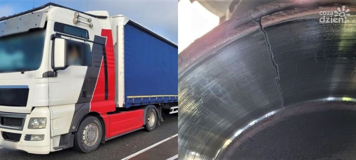 Jechał ciężarówką, która miała pęknięte tarcze hamulcowe