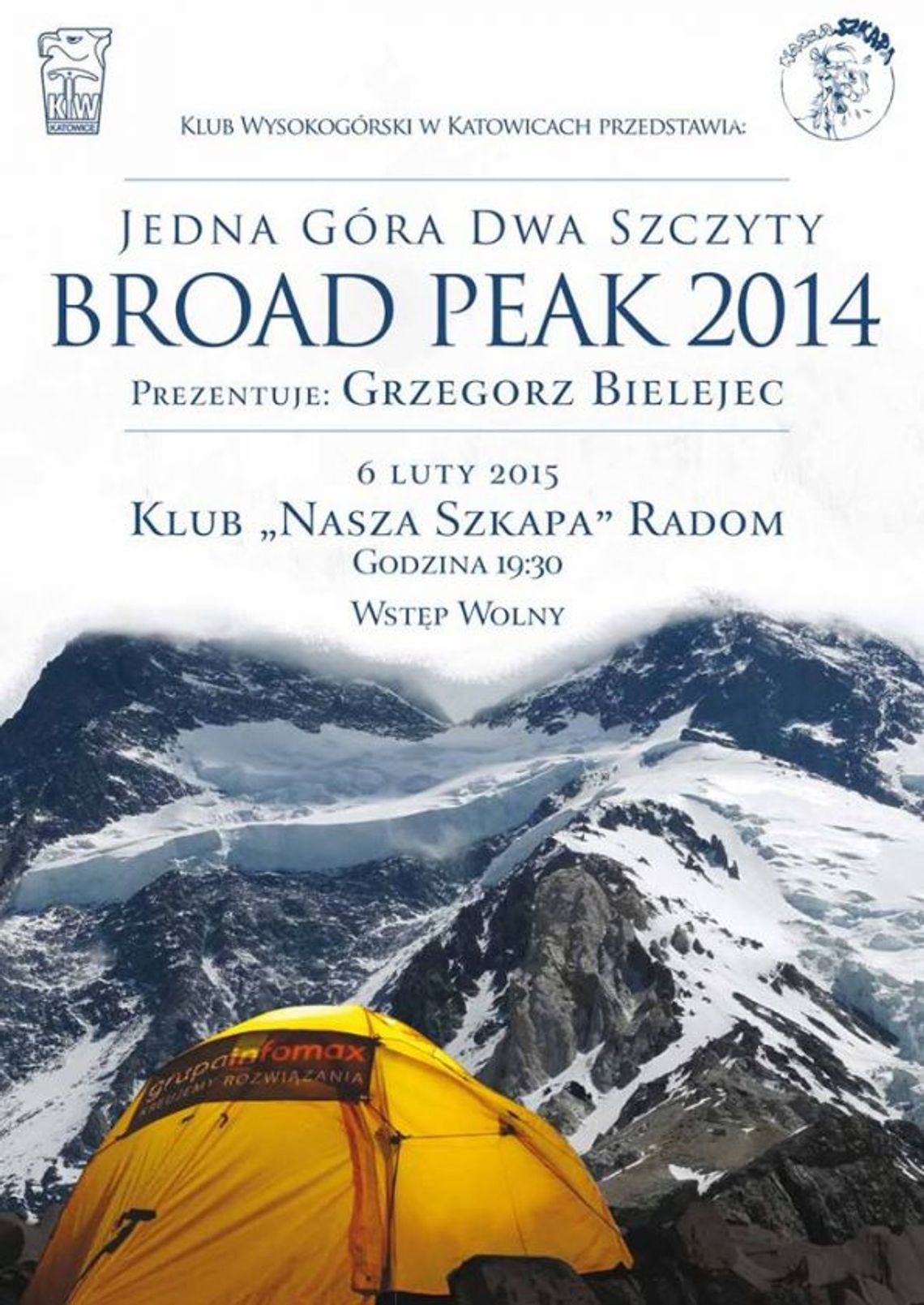 "Jedna góra - dwa szczyty" spotkanie z  Grzegorzem Bielejcem