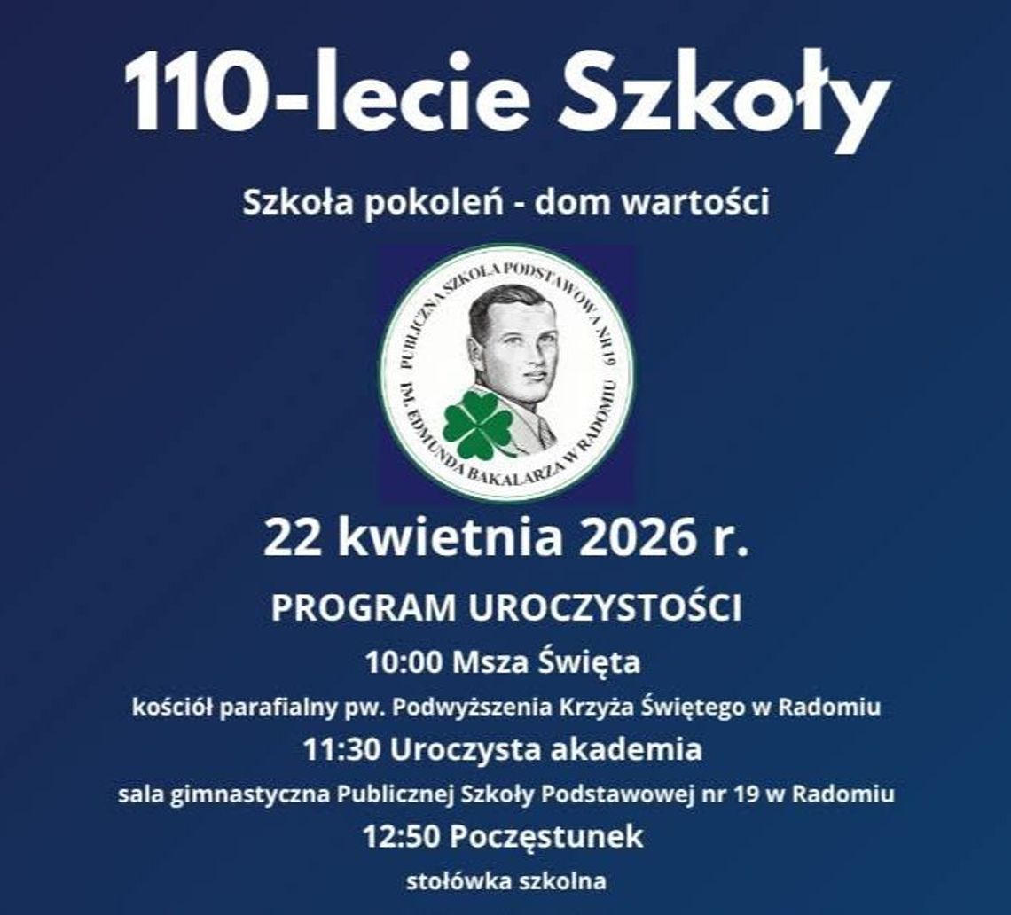 Jubileusz 110-lecia PSP nr 19 w Radomiu Jubileusz 110-lecia PSP nr 19 w Radomiu
